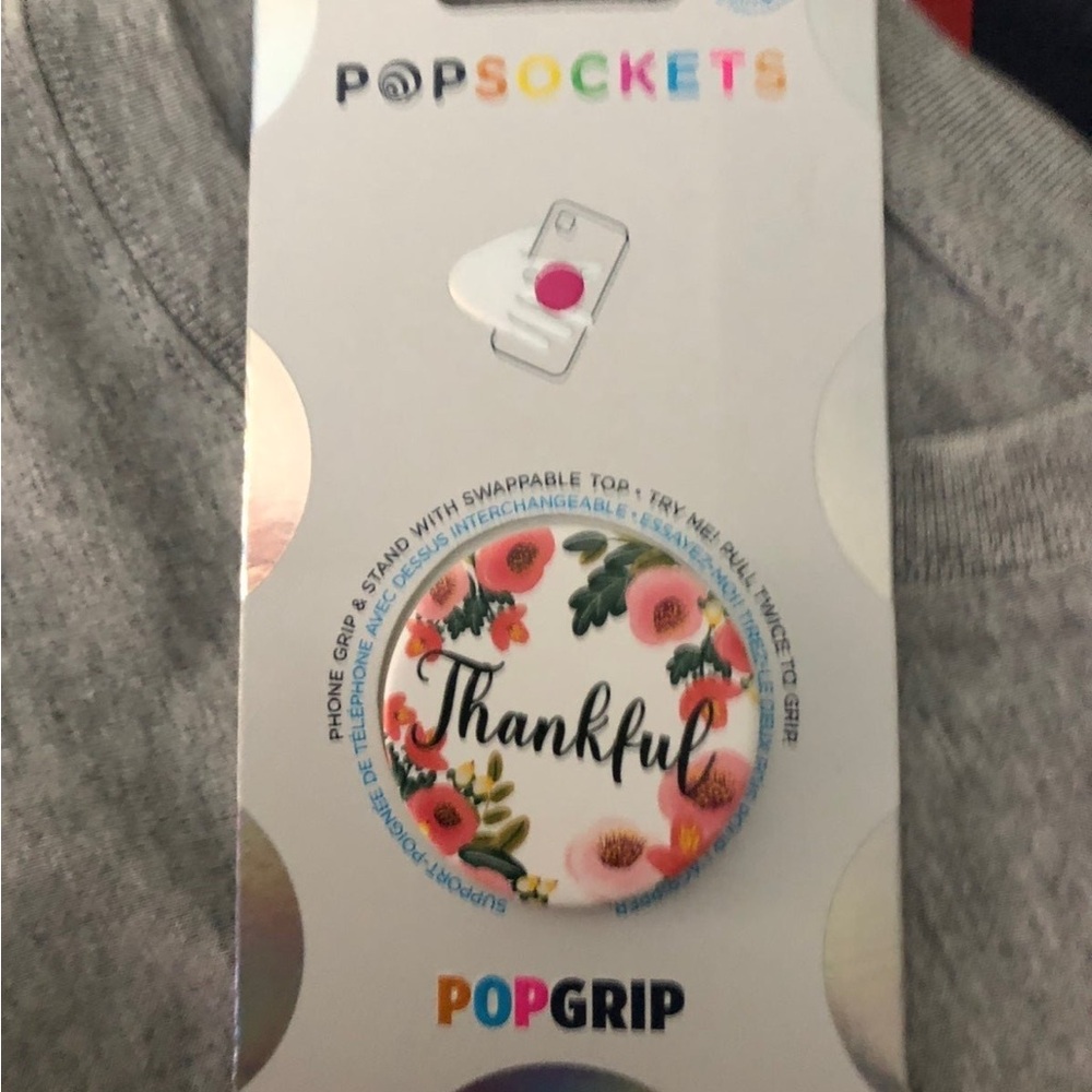 PopSocket Pink and White Floral Phone Grip Cover